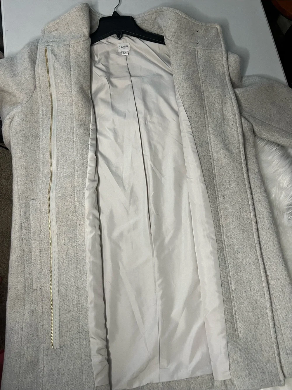 J. Crew Factory City Coat with button neck - heather dusk size 12 - Picture 10 of 14